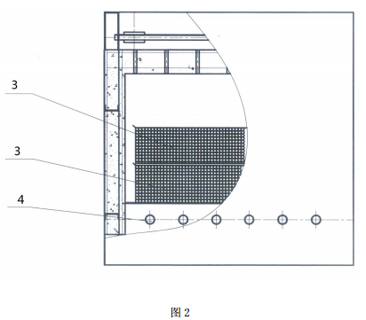 粉煤灰陶粒烧结炉的侧面局部剖视图