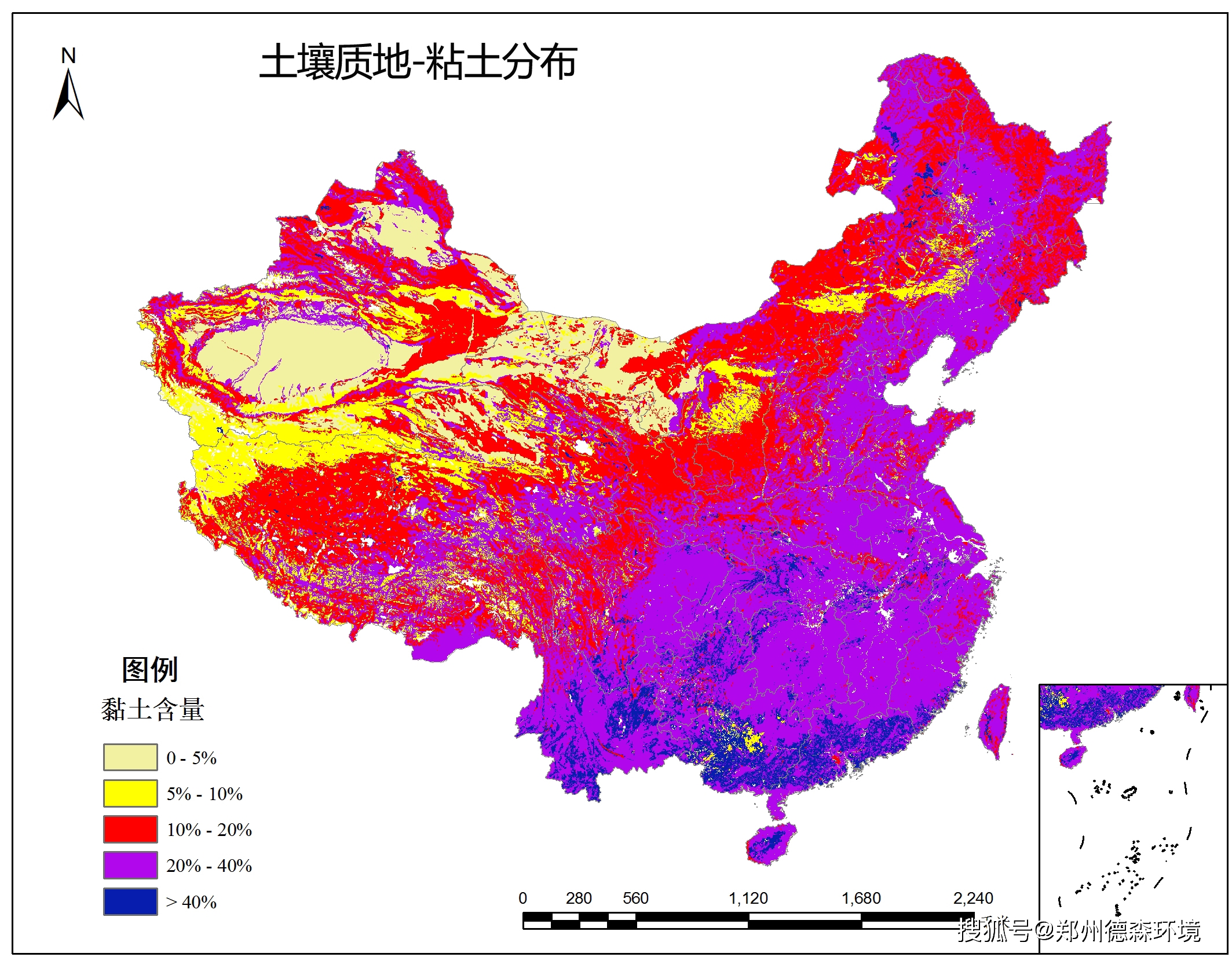 粘土污染分布